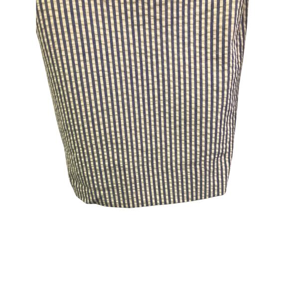 Orvis Pants Mens Size 34 Cream/slate‎ Blue Seersucker Straight Cut Flat Front - Picture 2 of 6